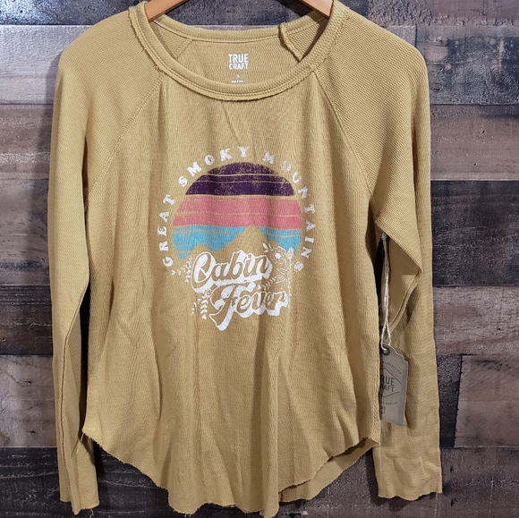 True craft NWT smokey mountains cabin fever graphic thermal Shirt Sz large & XL - Picture 1 of 9